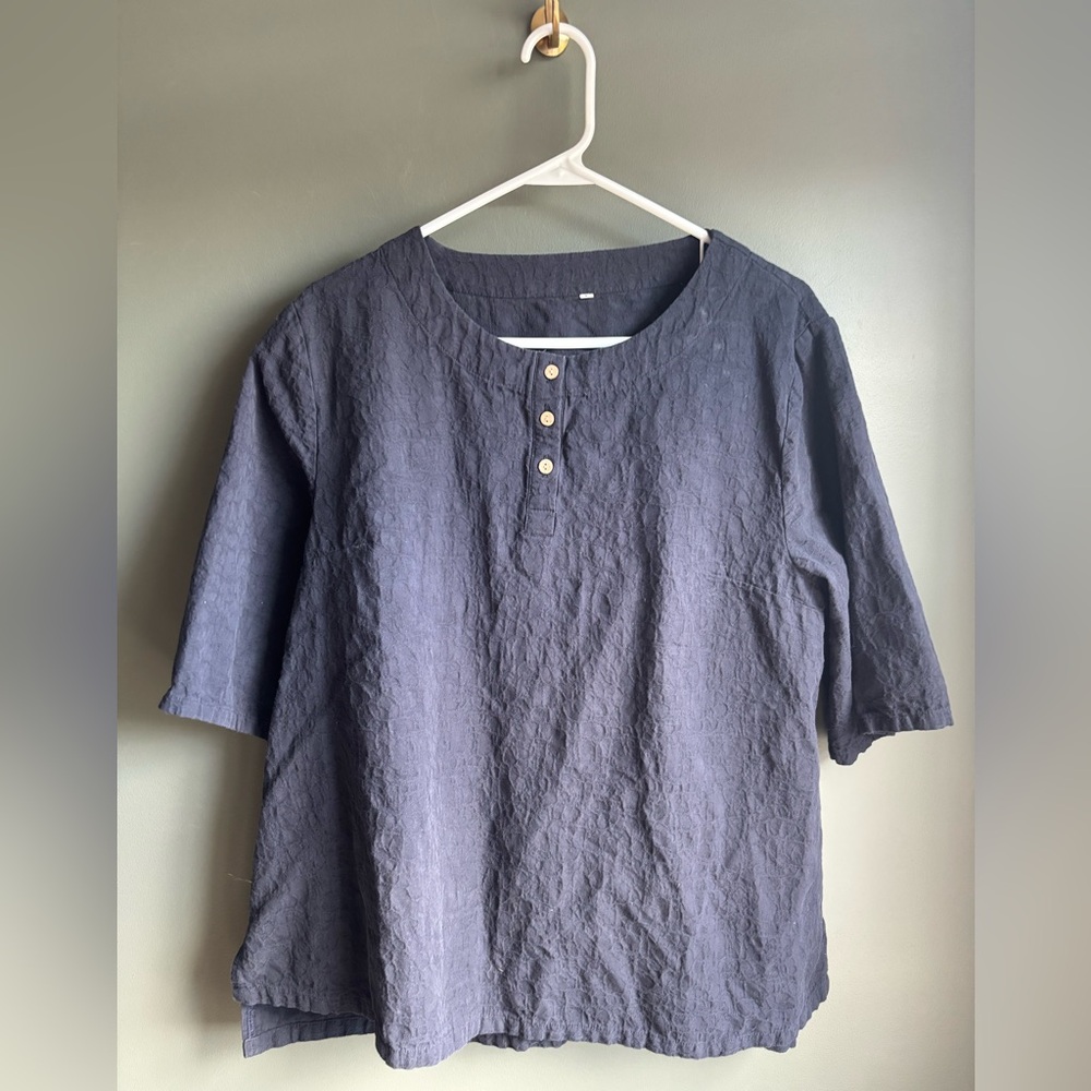 Minibee Navy Blue Casual Shirt